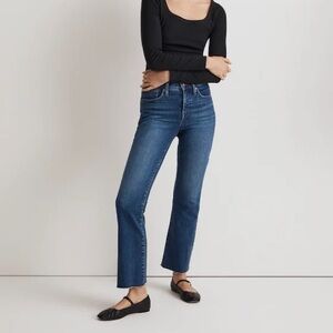 Madewell Mid Rise Kick Out Jeans with Raw hem